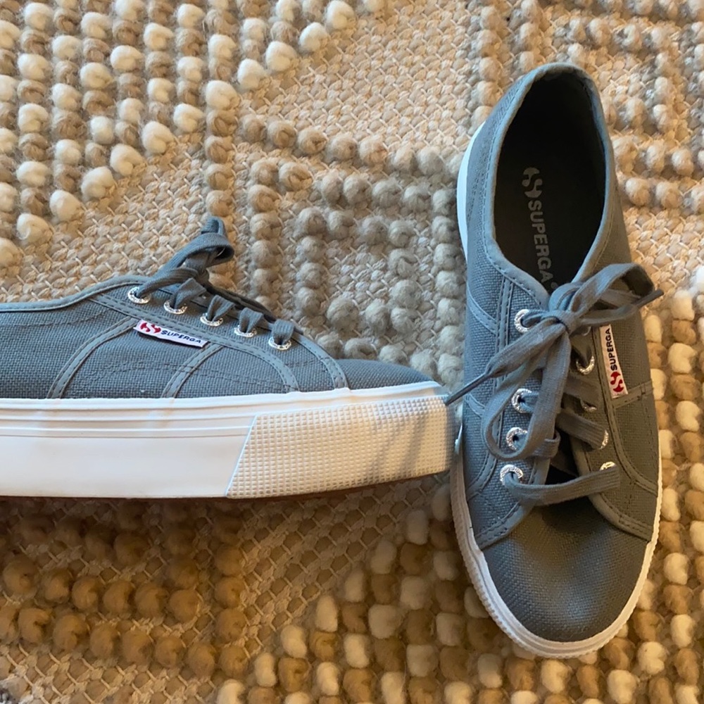 Grey Superga Platform Shoes // Sneakers